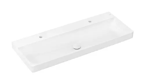 Hansgrohe-HG-Xelu-Q-Waschtisch-1200-480-mit-2-Hahnloechern-ohne-Ueberlauf-SmartClean-Weiss-61042450 gallery number 1
